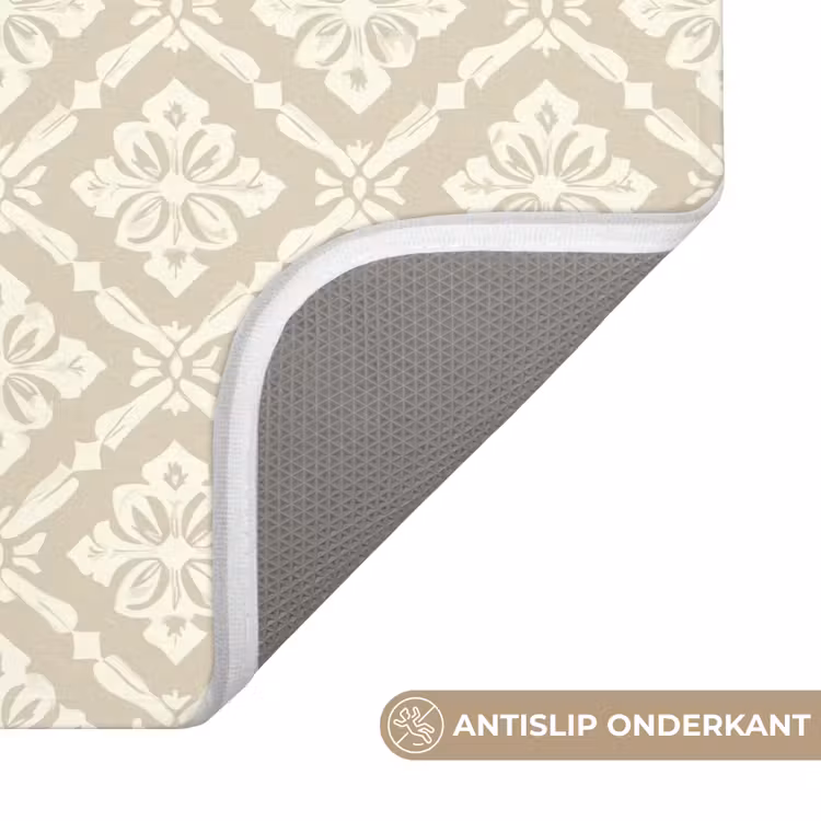 Floraal - Ornament - Beige Badmat klein 997 -USP_AntislipNL