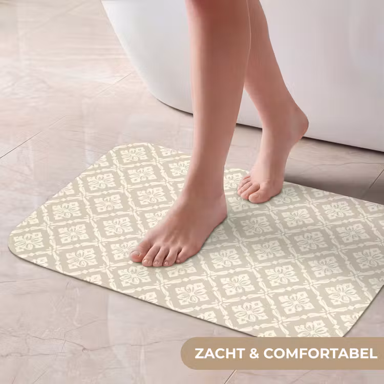 Floraal - Ornament - Beige Badmat klein 997 -USP_ZachtNL