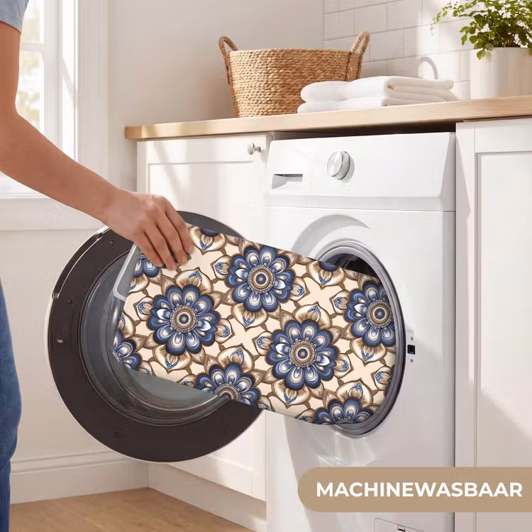 Floraal - Ornament - Blauw Badmat klein 997 -USP_WasbaarNL