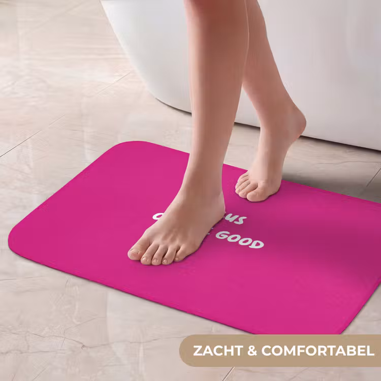 Focus - Smiley - Roze Badmat klein -USP_ZachtNL
