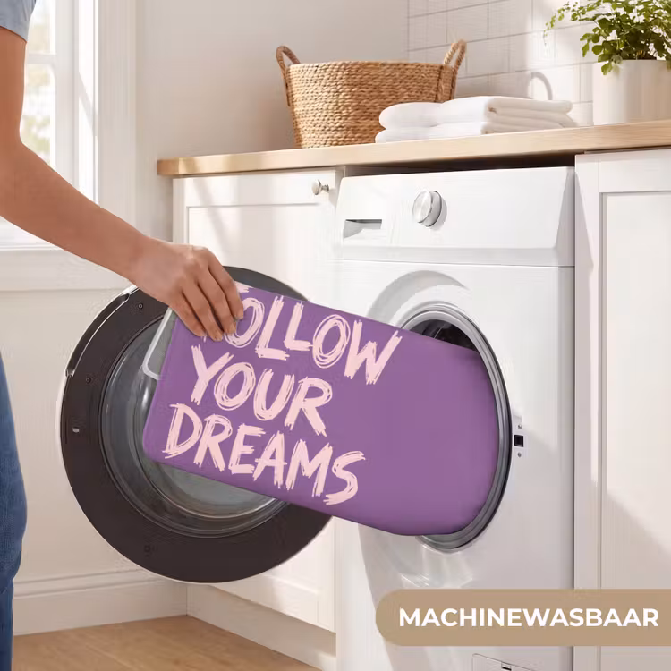 Follow your dreams - Paars - Penseeltextuur Badmat klein -USP_WasbaarNL