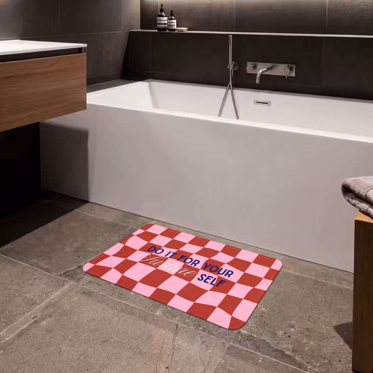 Furture - Geblokt - Rood Badmat klein -sfeer3