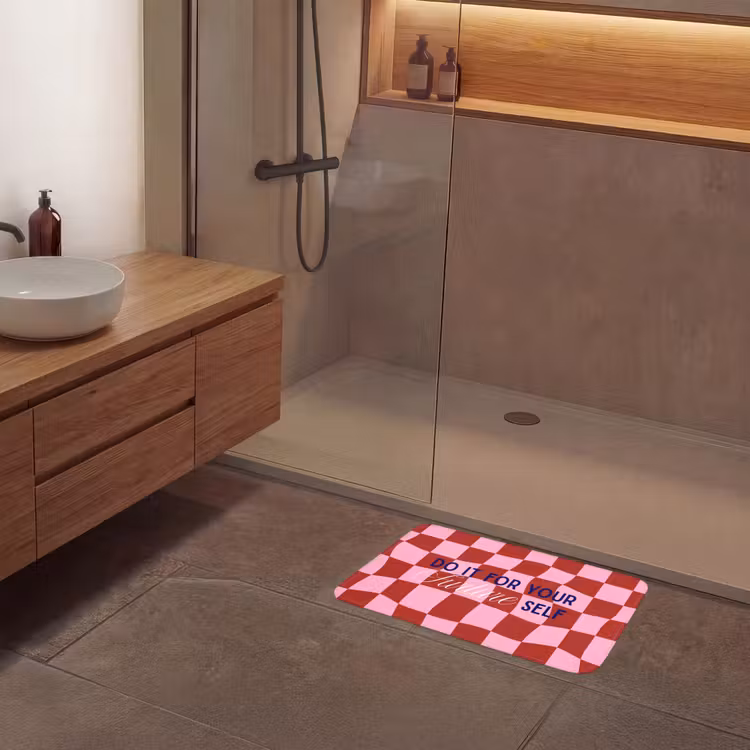 Furture - Geblokt - Rood Badmat klein -sfeer2