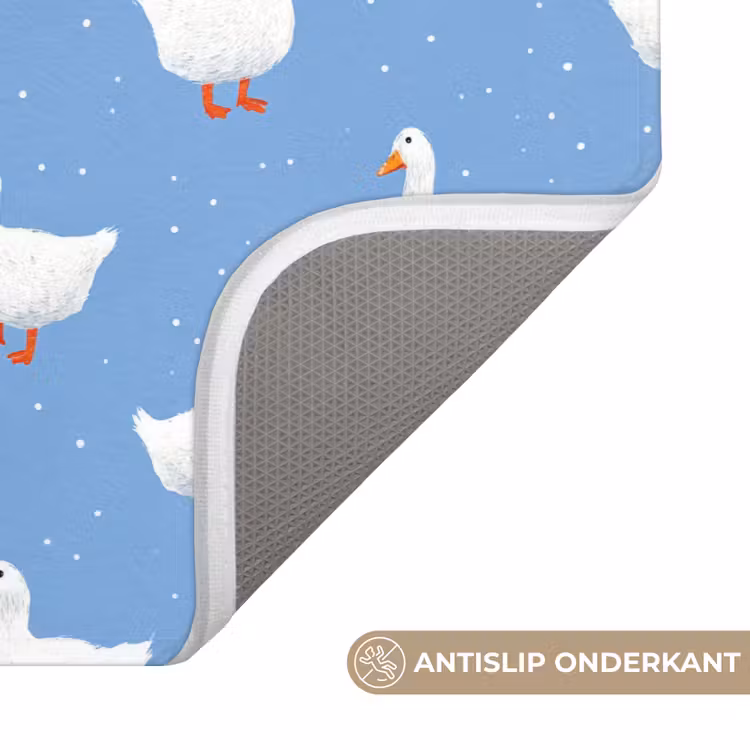 Ganzen - Elegant - Blauw Badmat klein 997 -USP_AntislipNL