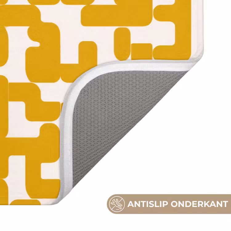 Geel - Beige - Patroon Badmat klein 997 -USP_AntislipNL