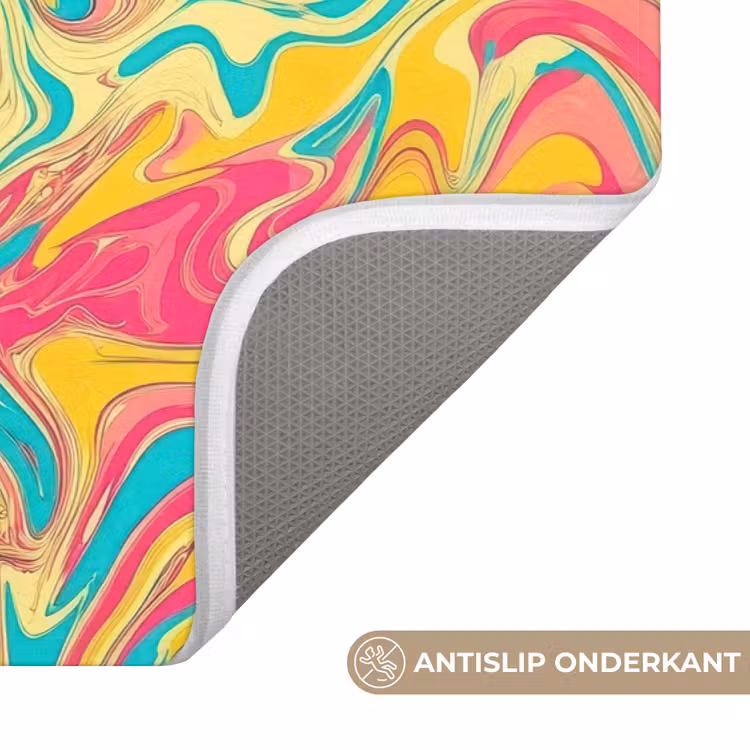 Geel - Roze - Blauw - Retro Badmat klein -USP_AntislipNL