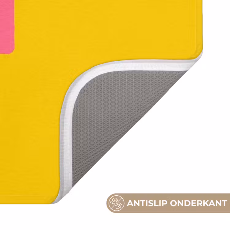 Geel - Roze - Oh - 3D Badmat klein -USP_AntislipNL
