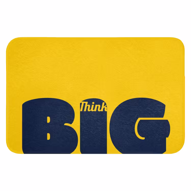 Geel - Think big - Grafisch Badmat klein -3d