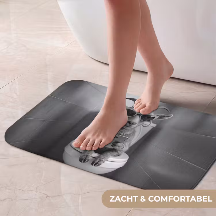 Geit - Telefoon - Toilet - Zwart - Wit Badmat klein -USP_ZachtNL