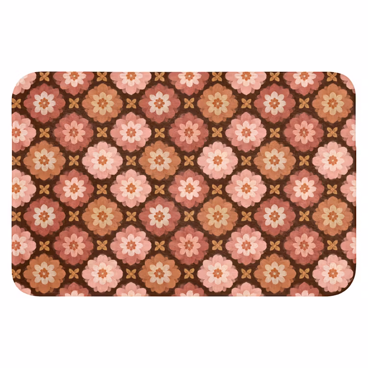 Geometrisch - Bloemen - Kleurrijk Badmat klein 997 -3d