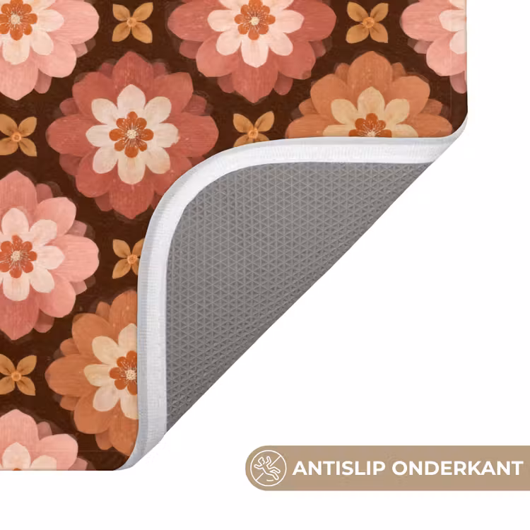 Geometrisch - Bloemen - Kleurrijk Badmat klein 997 -USP_AntislipNL