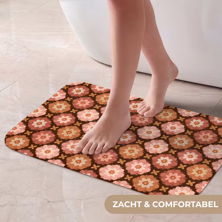 Geometrisch - Bloemen - Kleurrijk Badmat klein 997 -USP_ZachtNL