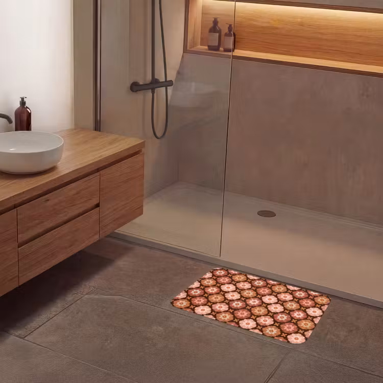 Geometrisch - Bloemen - Kleurrijk Badmat klein 997 -sfeer2