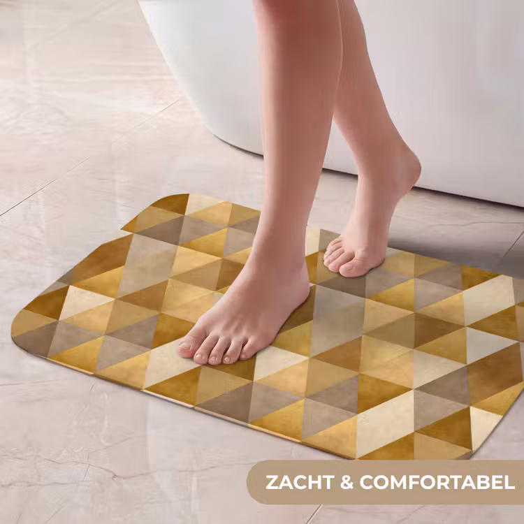 Geometrisch - Driehoek - Goud Badmat klein 997 -USP_ZachtNL
