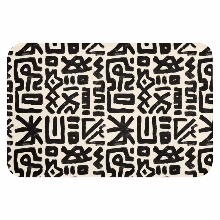 Geometrisch - Figuren - Zwart Badmat klein 997 -3d