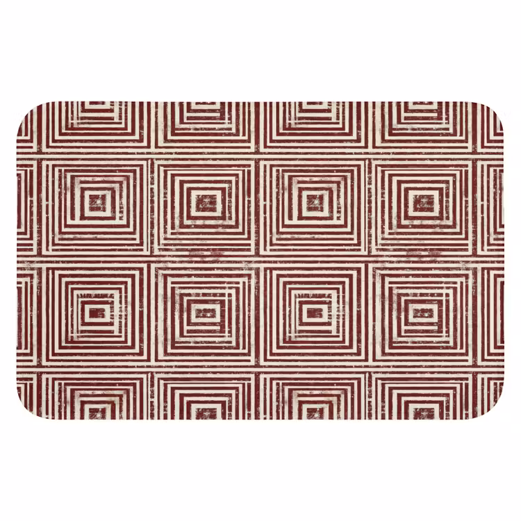 Geometrisch - Patroon - Rood Badmat klein 997 -3d