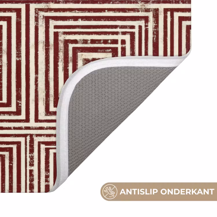 Geometrisch - Patroon - Rood Badmat klein 997 -USP_AntislipNL