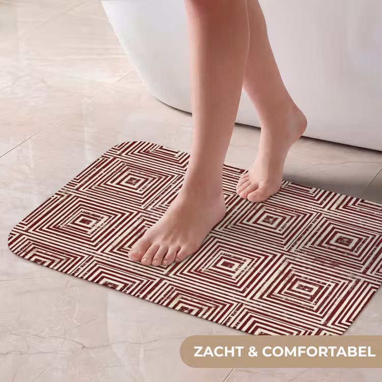Geometrisch - Patroon - Rood Badmat klein 997 -USP_ZachtNL