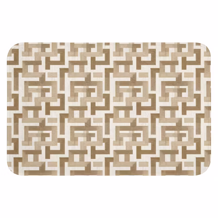 Geometrisch - Retro - Bruin Badmat klein 997 -3d