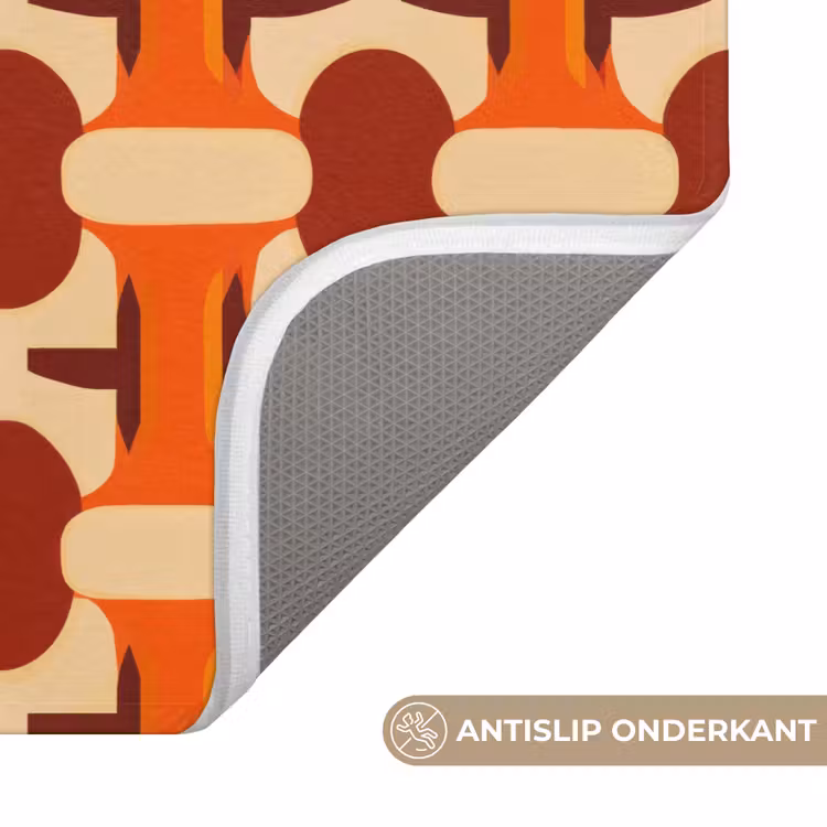 Geometrisch - Retro - Oranje Badmat klein 997 -USP_AntislipNL