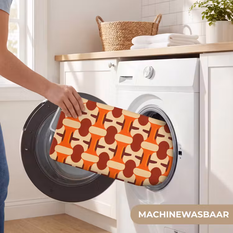 Geometrisch - Retro - Oranje Badmat klein 997 -USP_WasbaarNL