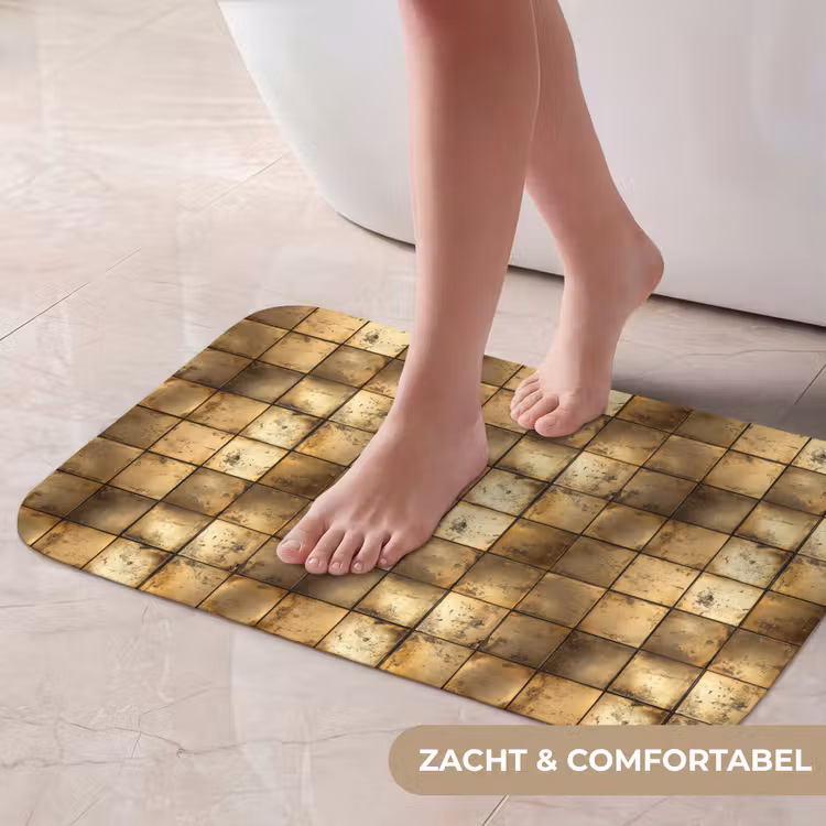 Geometrisch - Tegels - Goud Badmat klein 997 -USP_ZachtNL