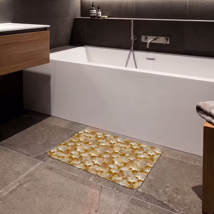 Ginkgo - Bladeren - Goud Badmat klein 997 -sfeer3