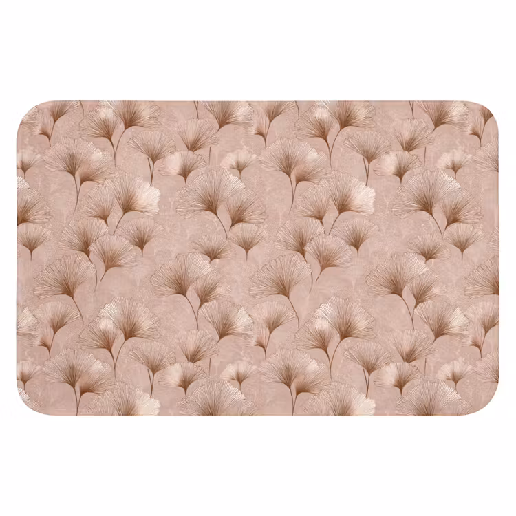 Ginkgo - Patroon - Roze Badmat klein 997 -3d