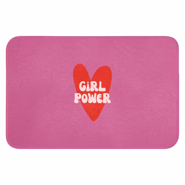Girl power - Hart - Roze - Rood Badmat klein -3d