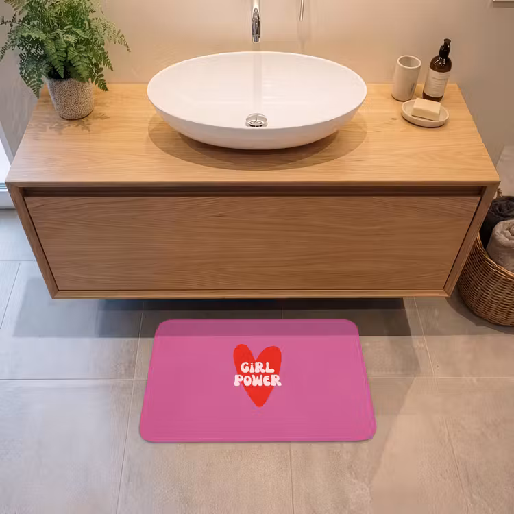 Girl power - Hart - Roze - Rood Badmat klein -sfeer1