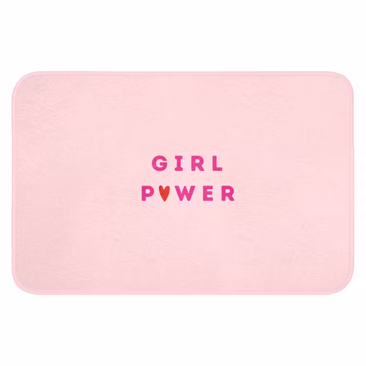 Girl power - Roze - Hartje Badmat klein -3d