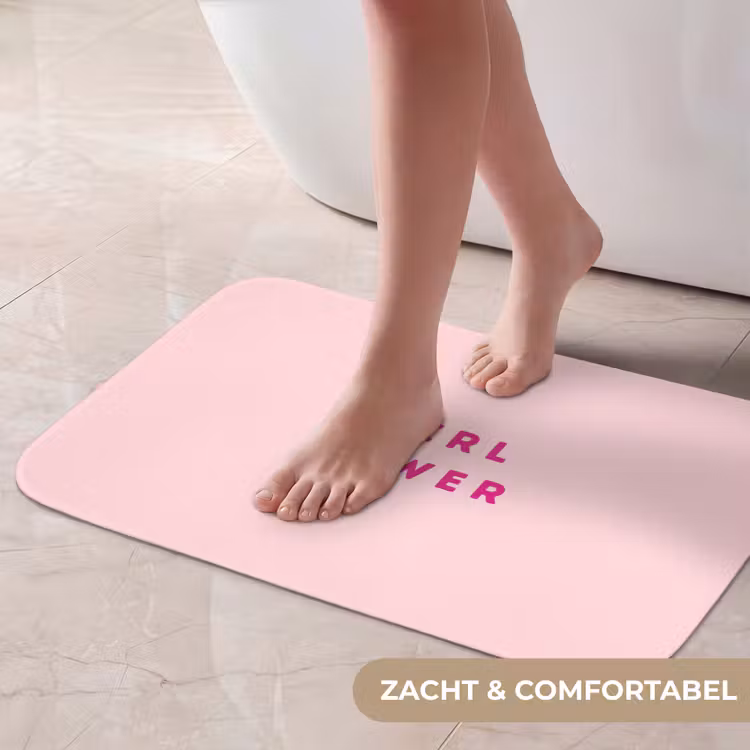 Girl power - Roze - Hartje Badmat klein -USP_ZachtNL