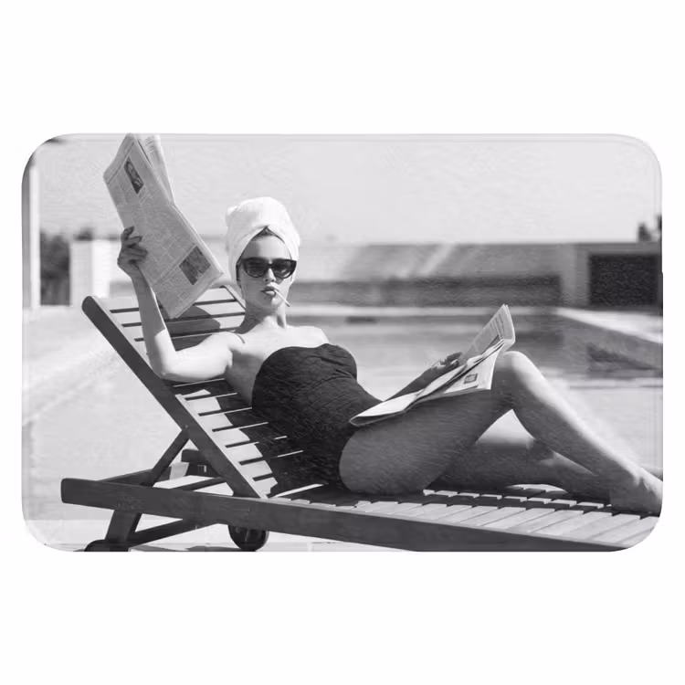 Glamour - Modern - Zwart - Wit Badmat klein -3d