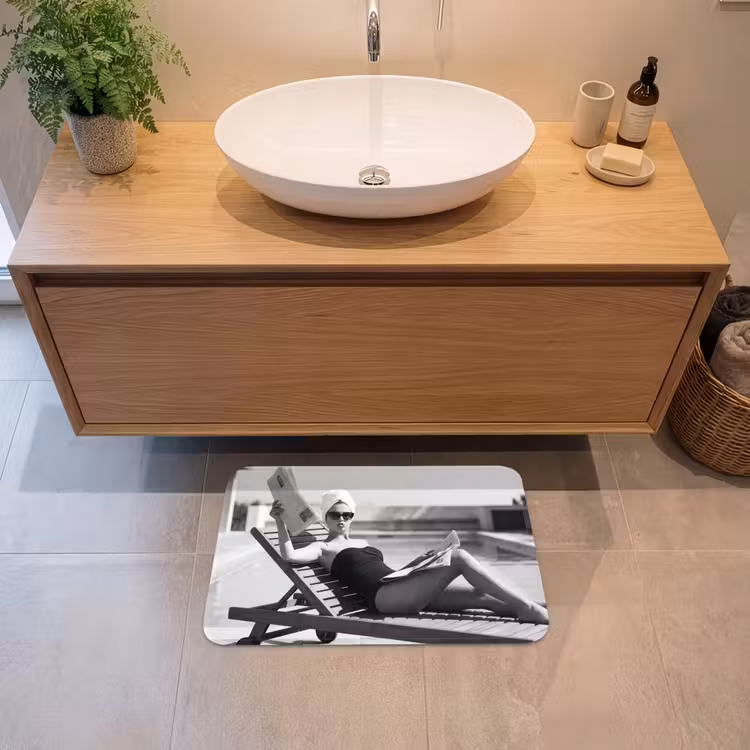 Glamour - Modern - Zwart - Wit Badmat klein -sfeer1
