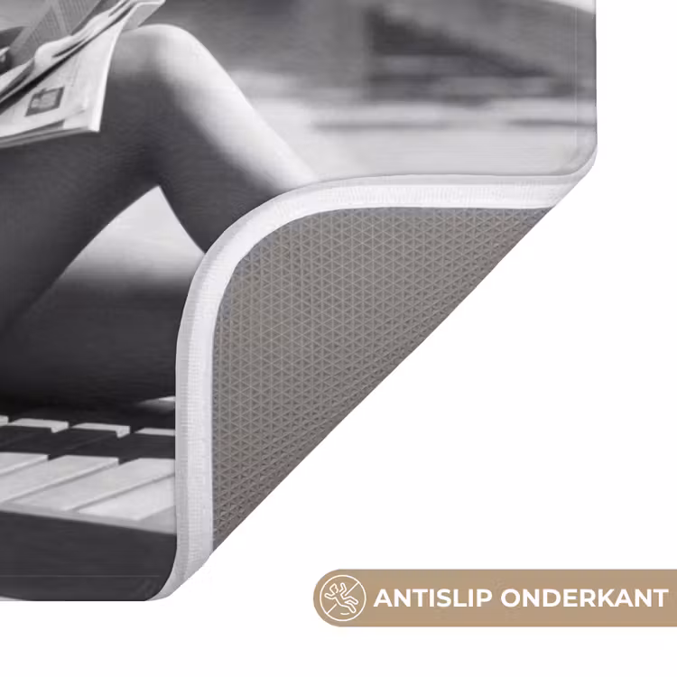 Glamour - Modern - Zwart - Wit Badmat klein -USP_AntislipNL