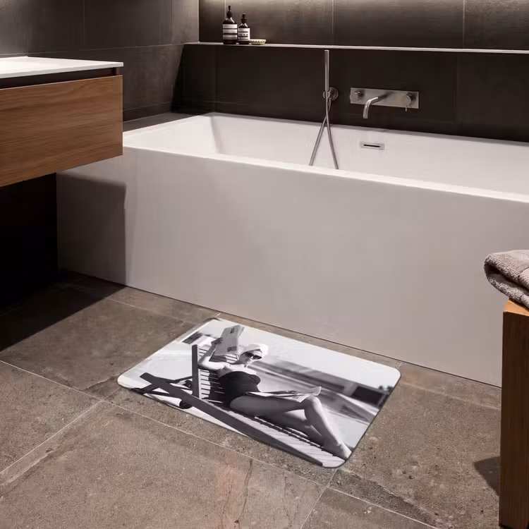 Glamour - Modern - Zwart - Wit Badmat klein -sfeer3