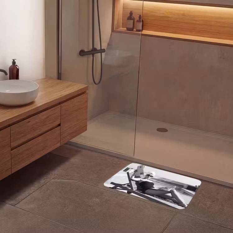 Glamour - Modern - Zwart - Wit Badmat klein -sfeer2