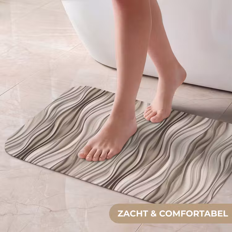 Golven - 3D - Crème Badmat klein 997 -USP_ZachtNL