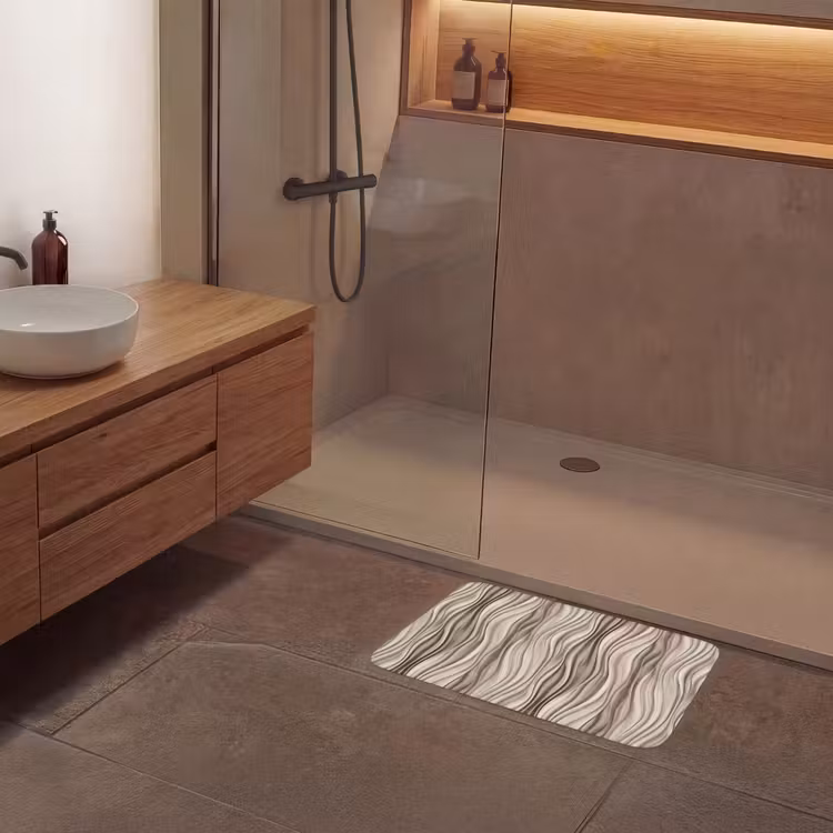 Golven - 3D - Crème Badmat klein 997 -sfeer2