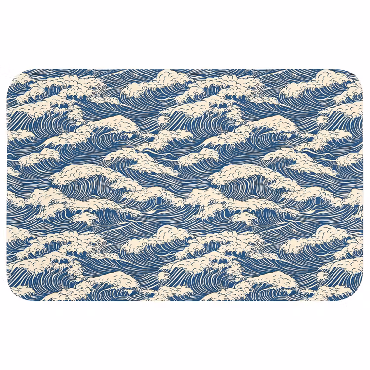 Golven - Klassiek - Blauw Badmat klein 997 -3d