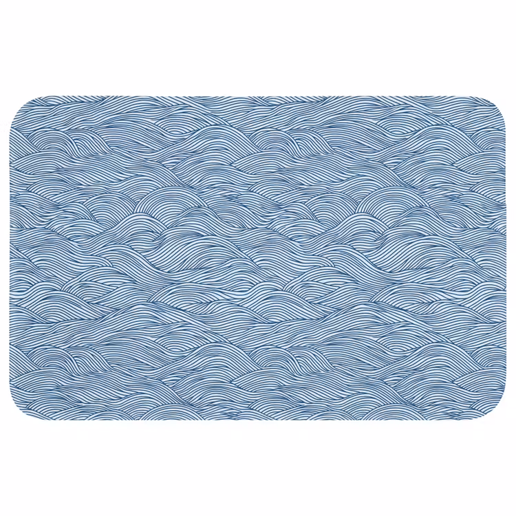 Golven - Ritmisch - Blauw Badmat klein 997 -3d