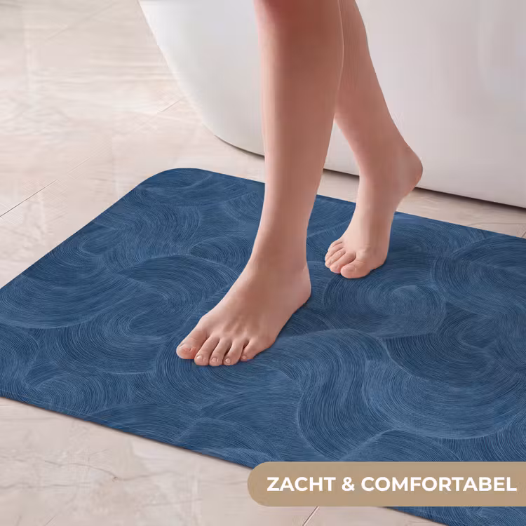 Golven - Textuur - Patroon - Blauw Badmat klein 997 -USP_ZachtNL