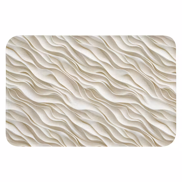 Golven - Wit - Minimalistisch Badmat klein 997 -3d