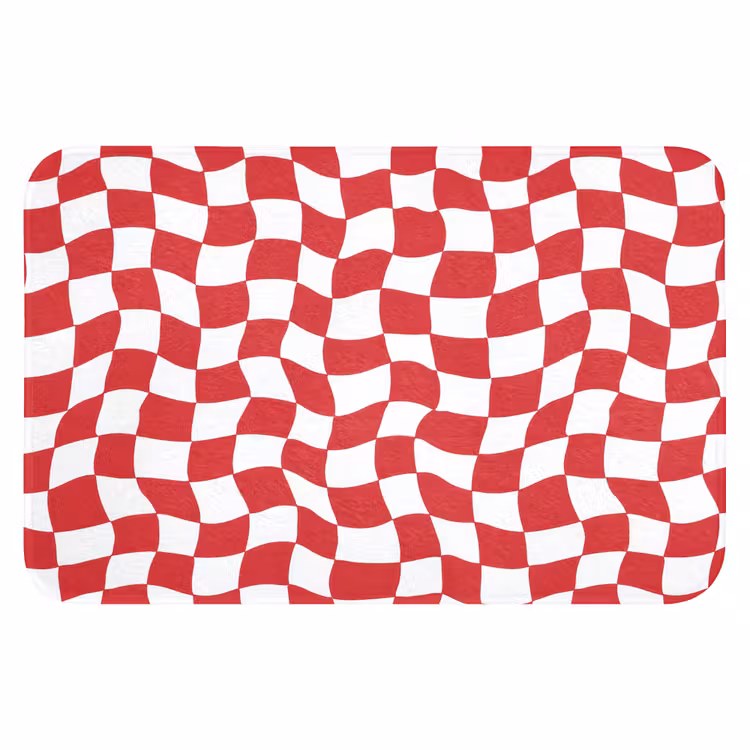Golvend - Patroon - Rood Badmat klein 997 -3d