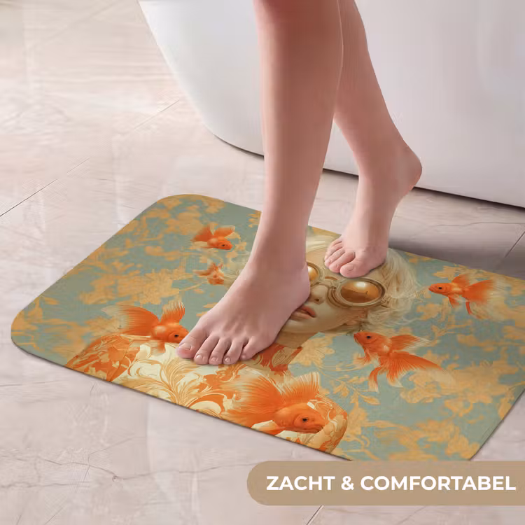 Goudvissen - Oranje - Vrouw - Blond Badmat klein -USP_ZachtNL
