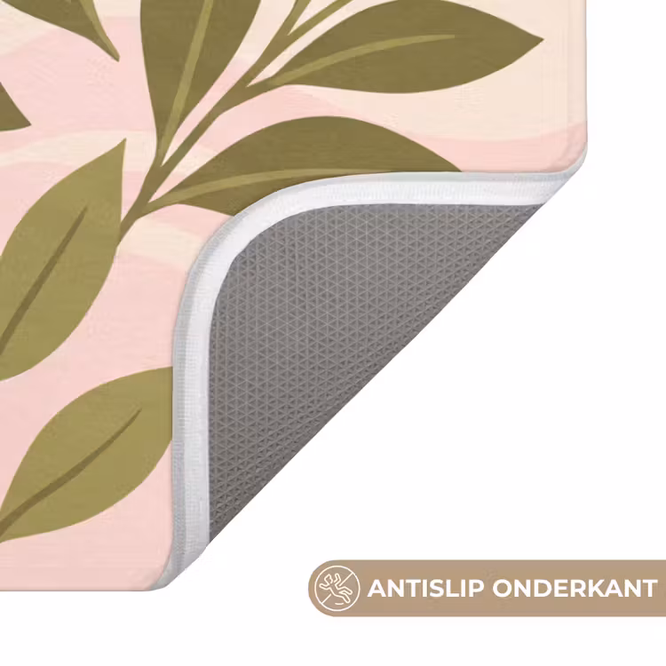 Grafisch - Bloemen - Roze Badmat klein -USP_AntislipNL