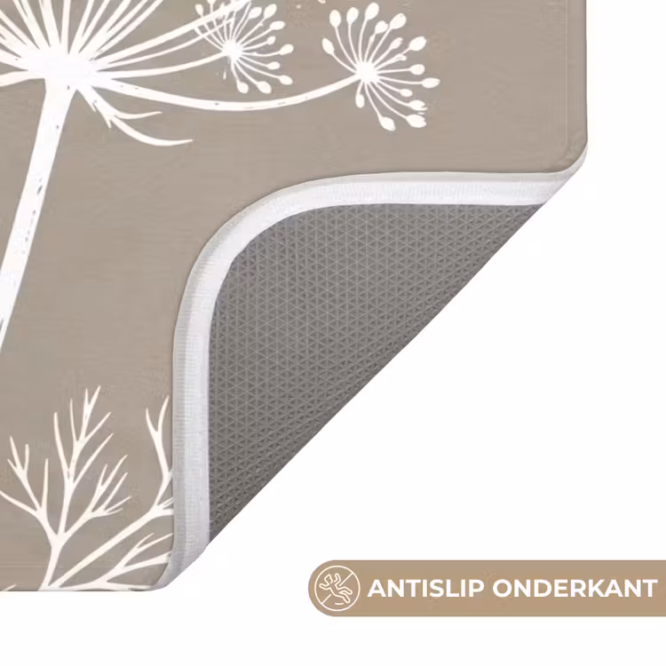 Grafisch - Fluitenkruid - Taupe Badmat klein -USP_AntislipNL