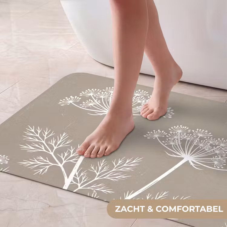 Grafisch - Fluitenkruid - Taupe Badmat klein -USP_ZachtNL