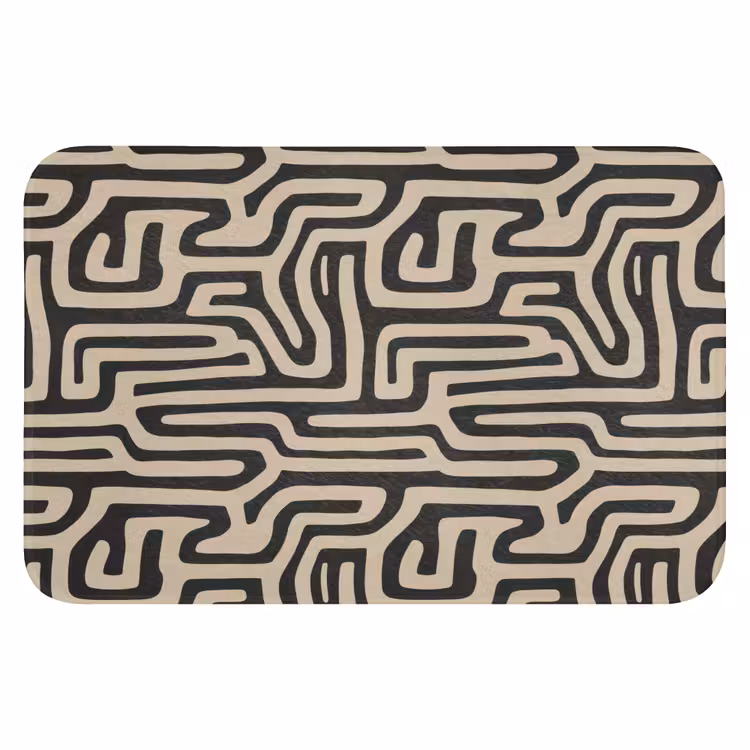 Grafisch - Lijnen - Zwart Badmat klein 997 -3d
