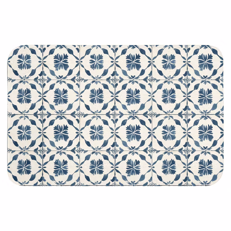 Grafisch - Tegel - Blauw Badmat klein 997 -3d